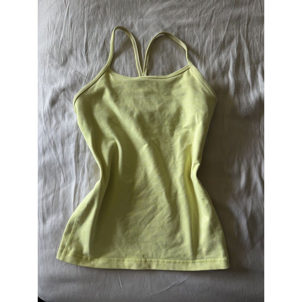 Lululemon Womens 4 Yellow Y Back Racerback Tank Top Yoga Athletic
